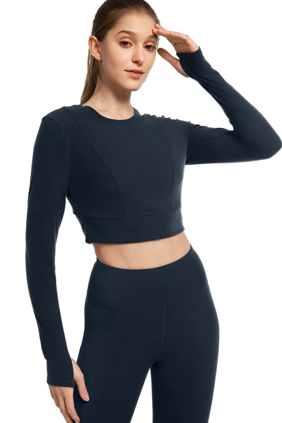 Yvette Crop Longsleeve Ebru Navy Online