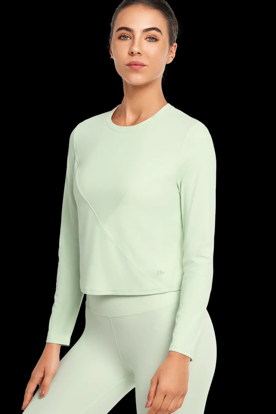 Yvette Crop Longsleeve Ina LightGreen Hot