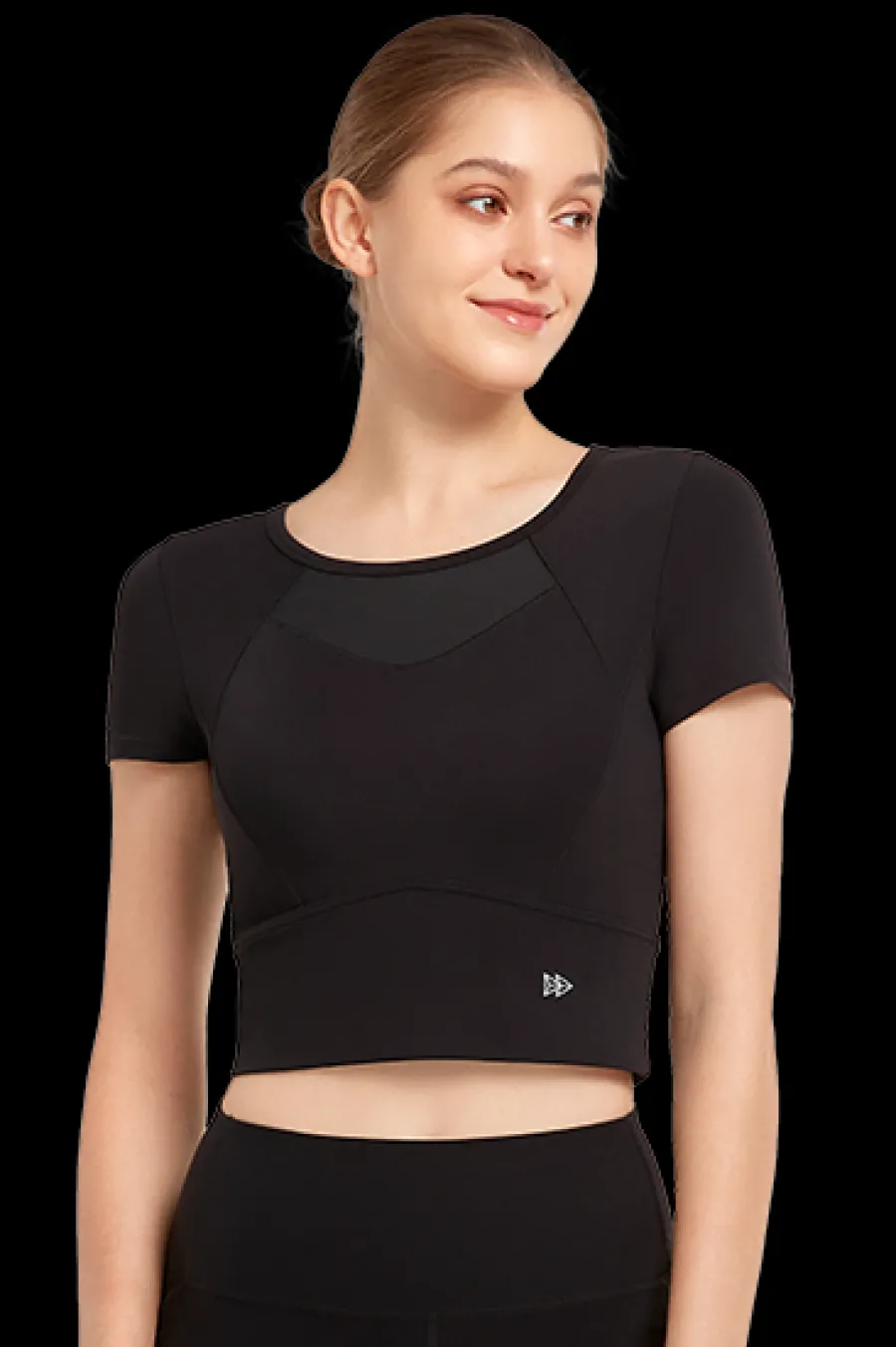 Yvette Crop T-Shirt Flora Black Best
