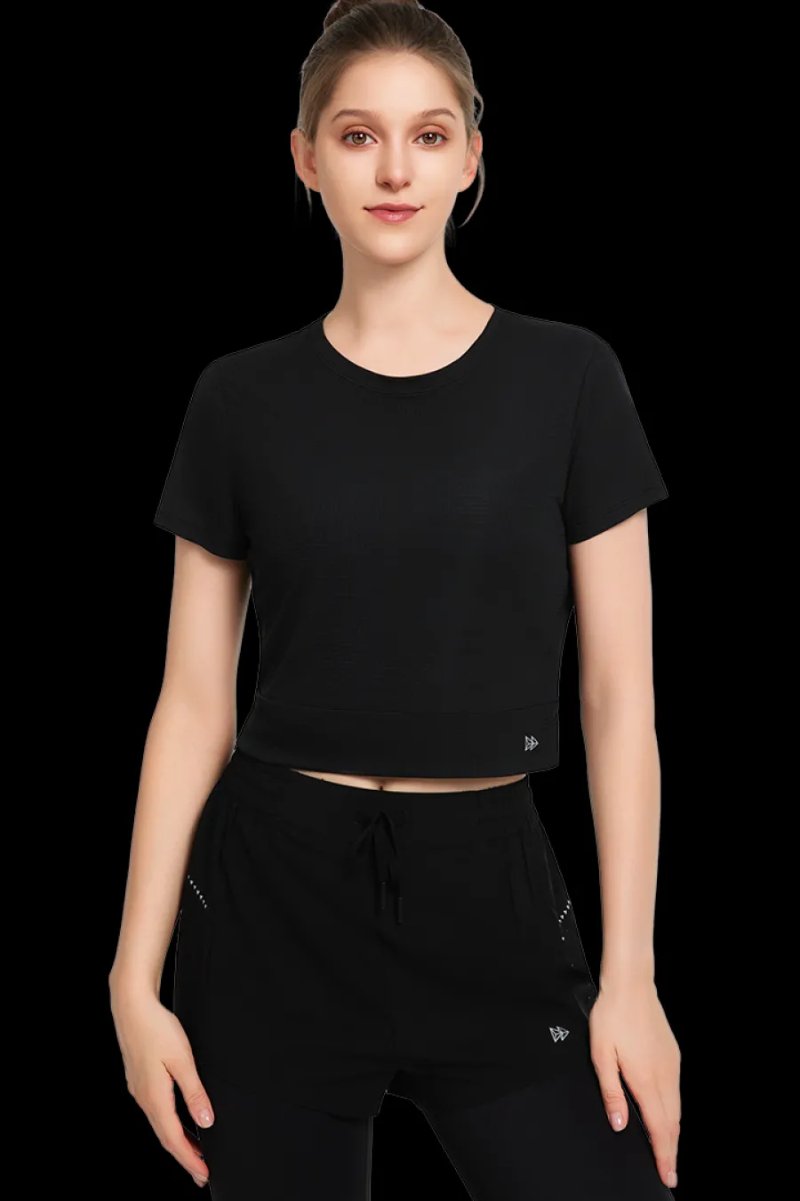 Yvette Crop T-Shirt Lina Black Clearance