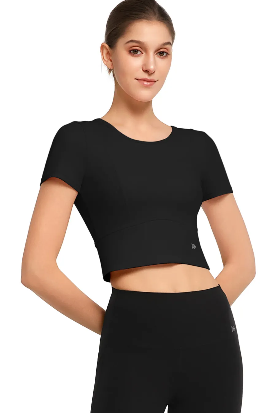 Yvette Crop T-Shirt Nala Black New