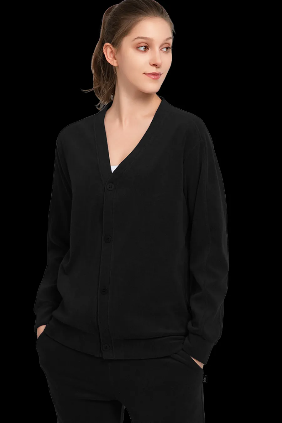 Yvette Frottee Cardigan Franzi Black Hot