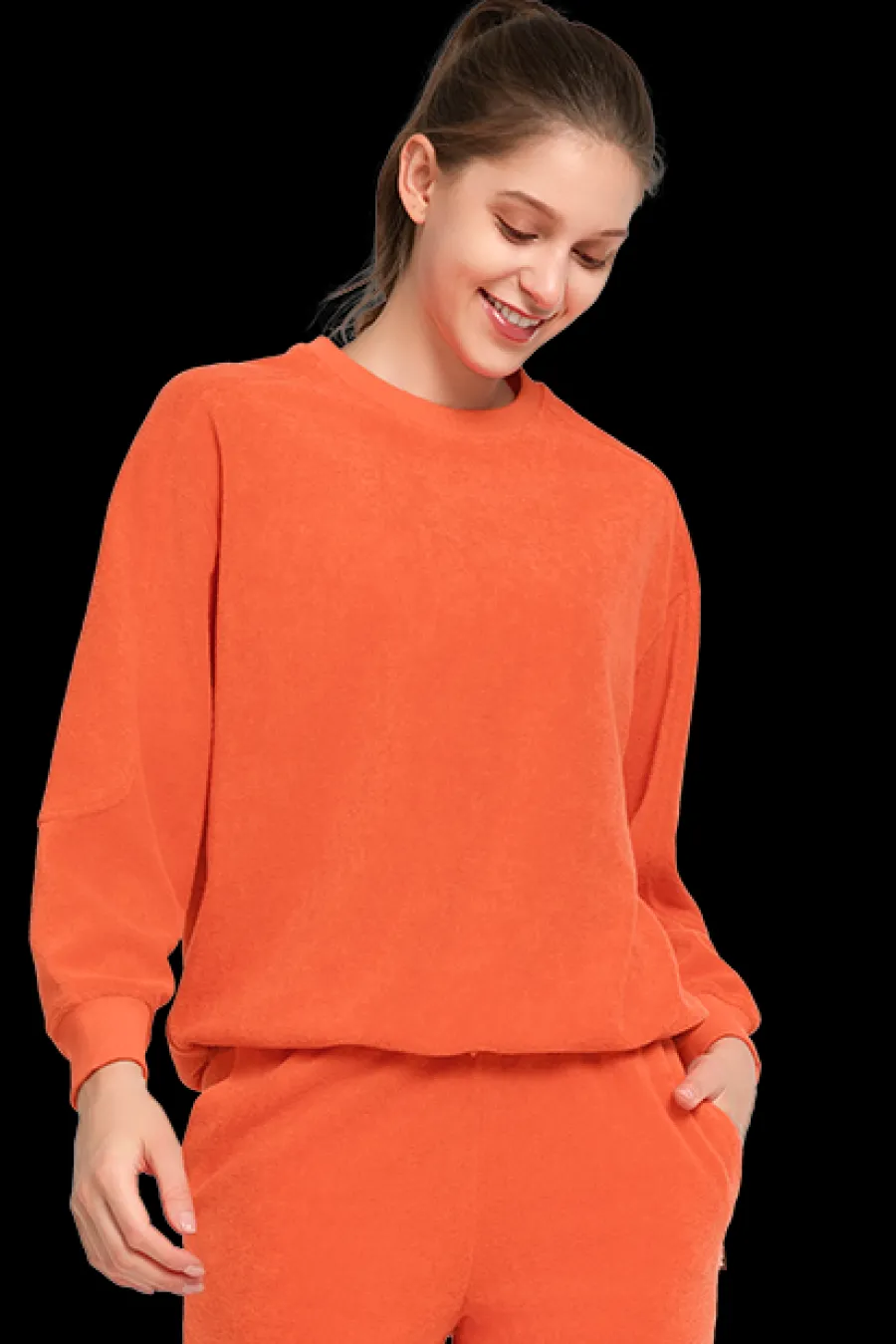 Yvette Frottee Pullover Franzi Orange Best