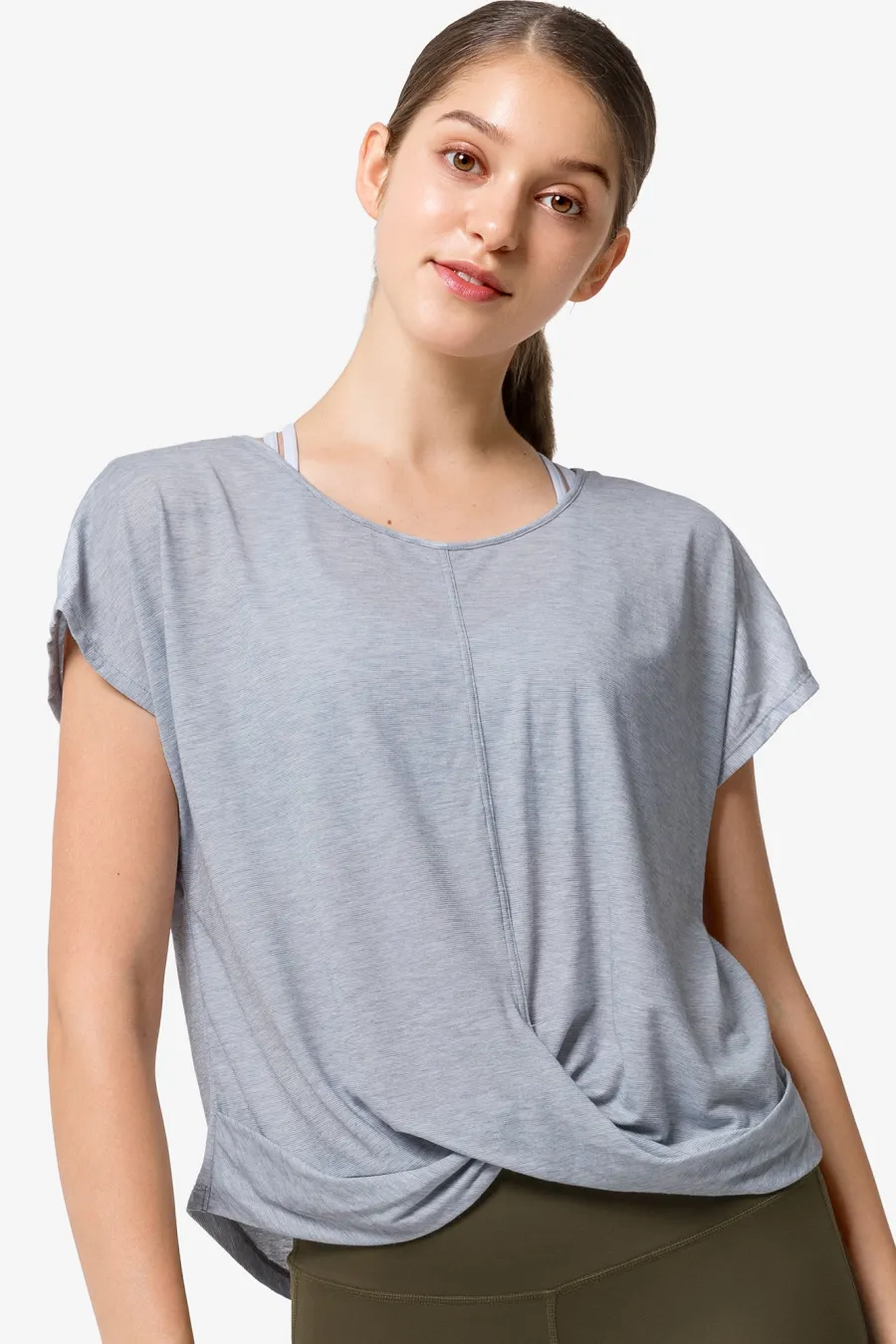 Yvette T-Shirt Jonda Blue Melange BlueMelange Fashion