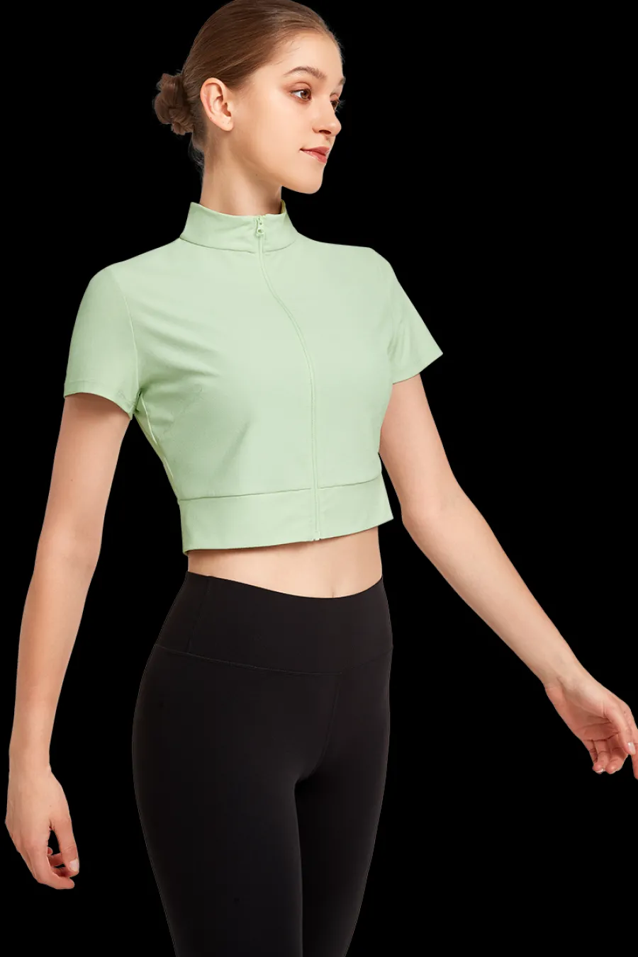 Yvette Zip T-Shirt Ina LightGreen Sale